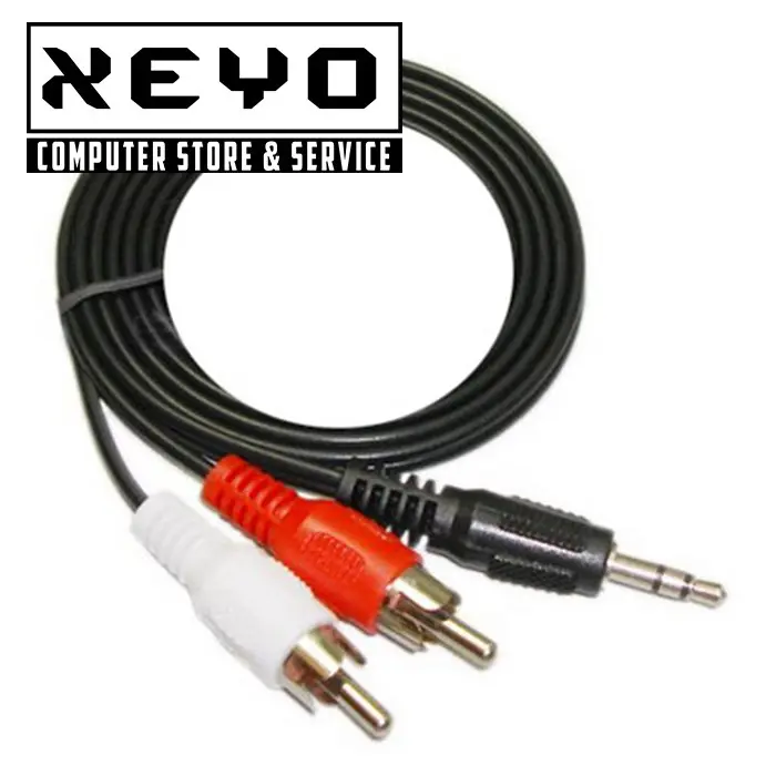 kabel Audio Jack 3.5mm AUX Stereo to RCA Male Audio Cable 1.5m - Black