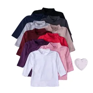 Manset Anak Perempuan Lengan Panjang Polos untuk Usia 4-15 Tahun - Atasan, Fashion