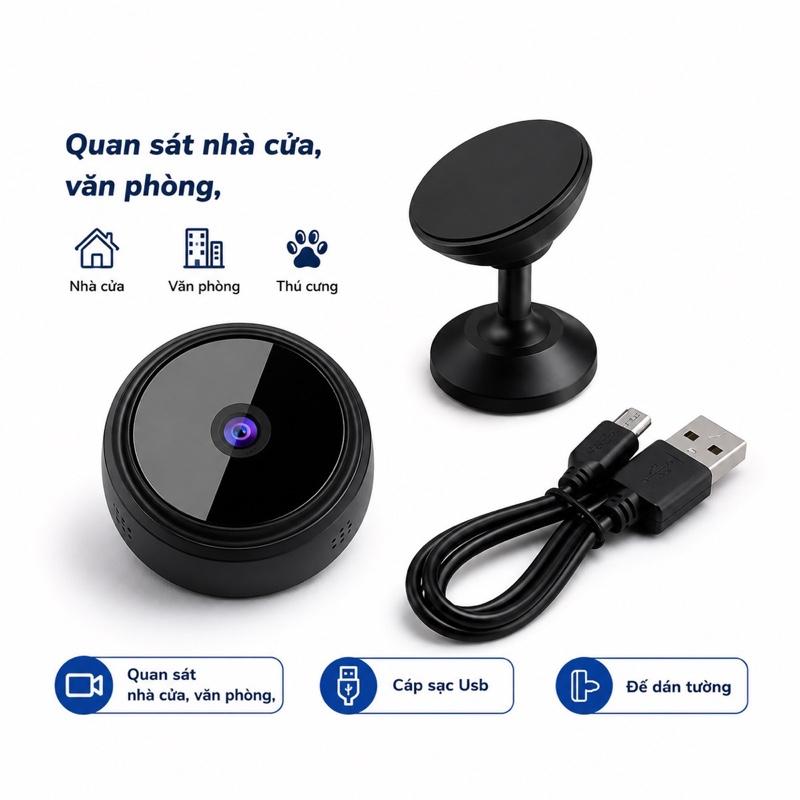 Thiết Bị Quan Sát Moniter Kết Nối WiFi Không Dây Kèm Đế Và Cáp USB