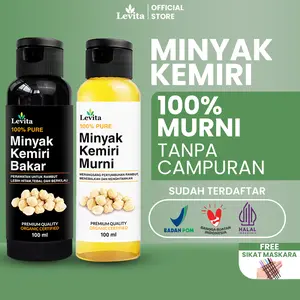 Levita Minyak Kemiri Bakar & Murni 100% Asli - Penumbuh Rambut, Melebatkan Brewok & Alis