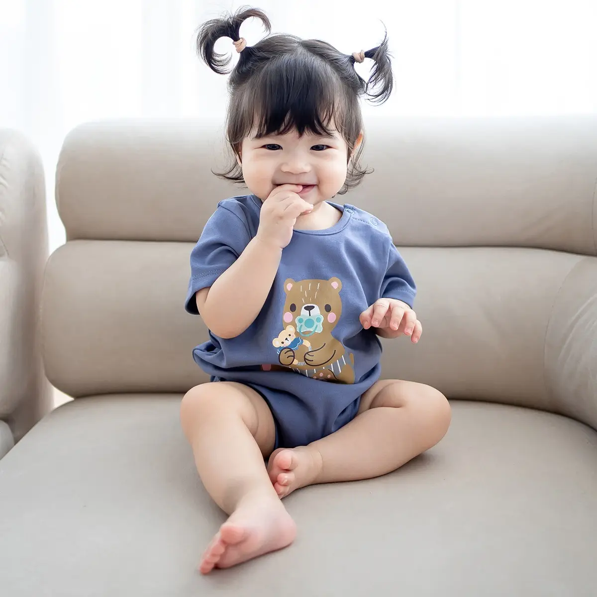 NM X LEBEAR BINKY BEAR ONSIE IN YALE BLUE (100% COTTON)