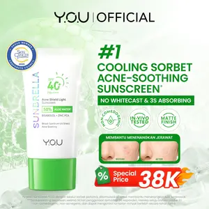 [BEST PRICE] YOU Acne Shield Light Sunscreen SPF40+ PA++++ Tabir Surya Oil Control untuk Kulit Berjerawat Sensitive Acne Skin Friendly Ringan UVA UVB Blue Light Skincare Sunblock Tidak Berminyak All Skin Type