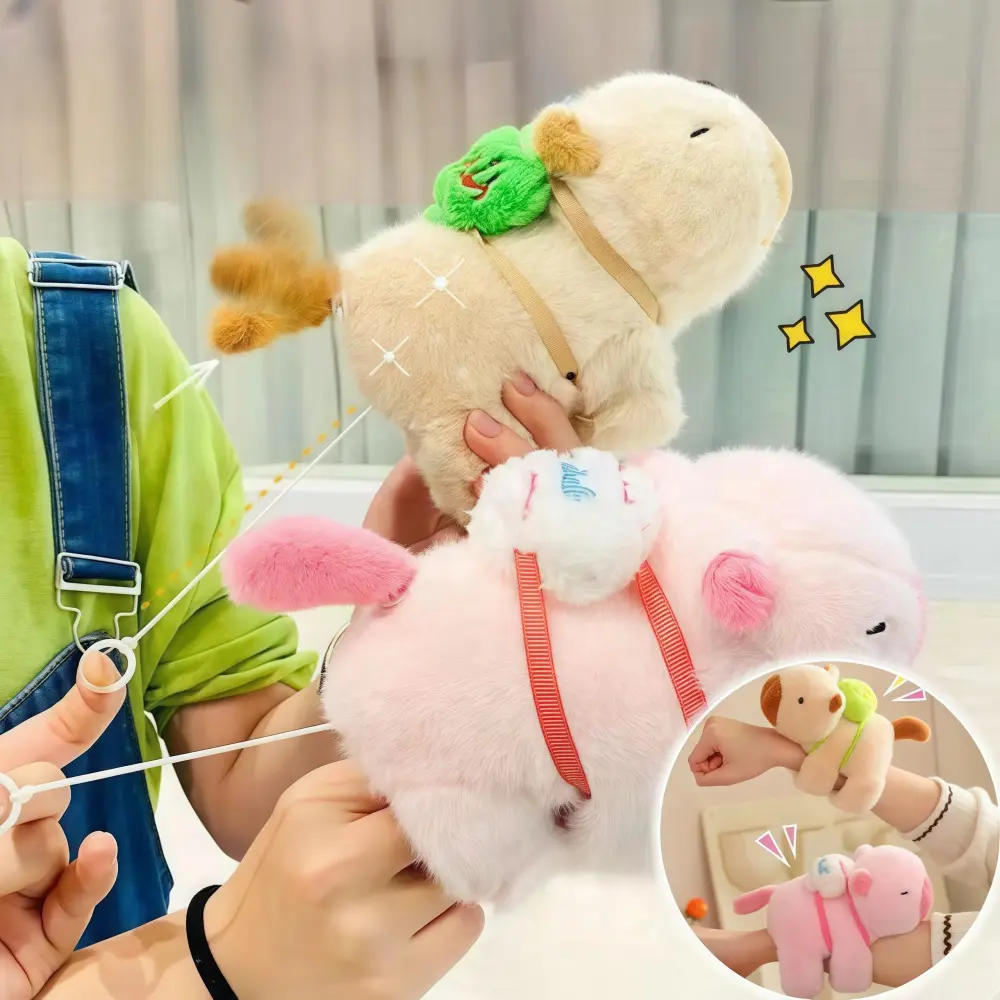 2/1 Chiếc Kapibala Vòng Tay Nhồi Bông Papa Vòng Tròn Thiết Kế Sáng Tạo Đồ Trang Trí Phụ Kiện Cho Trẻ Em Và Bé Gái Dễ Thương Vòng Tay
