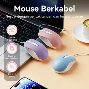 YLV Mouse Kabel untuk Kerja & Game - Sensor Optic Canggih untuk Kursor Stabil Tanpa Lag - Langsung Pakai Tinggal Colok USB - Bisa untuk Windows dan Mac