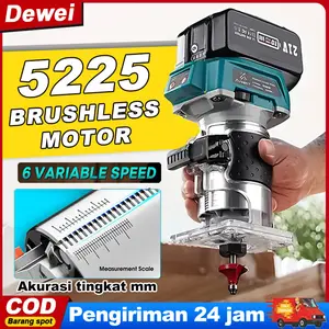 Dewei Mesin Profil Kayu Cordless Router kayu 32000R/MIN Brushless Wood Routers cordless listrik trimer Electric Trimmer Woodworking Tool