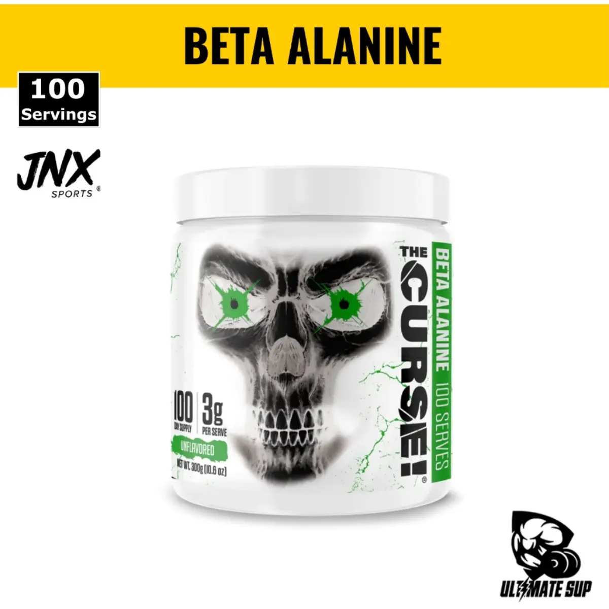 JNX Sports, The Curse, Beta Alanine, Unflavored, 100 Servings Fitness Supplement
