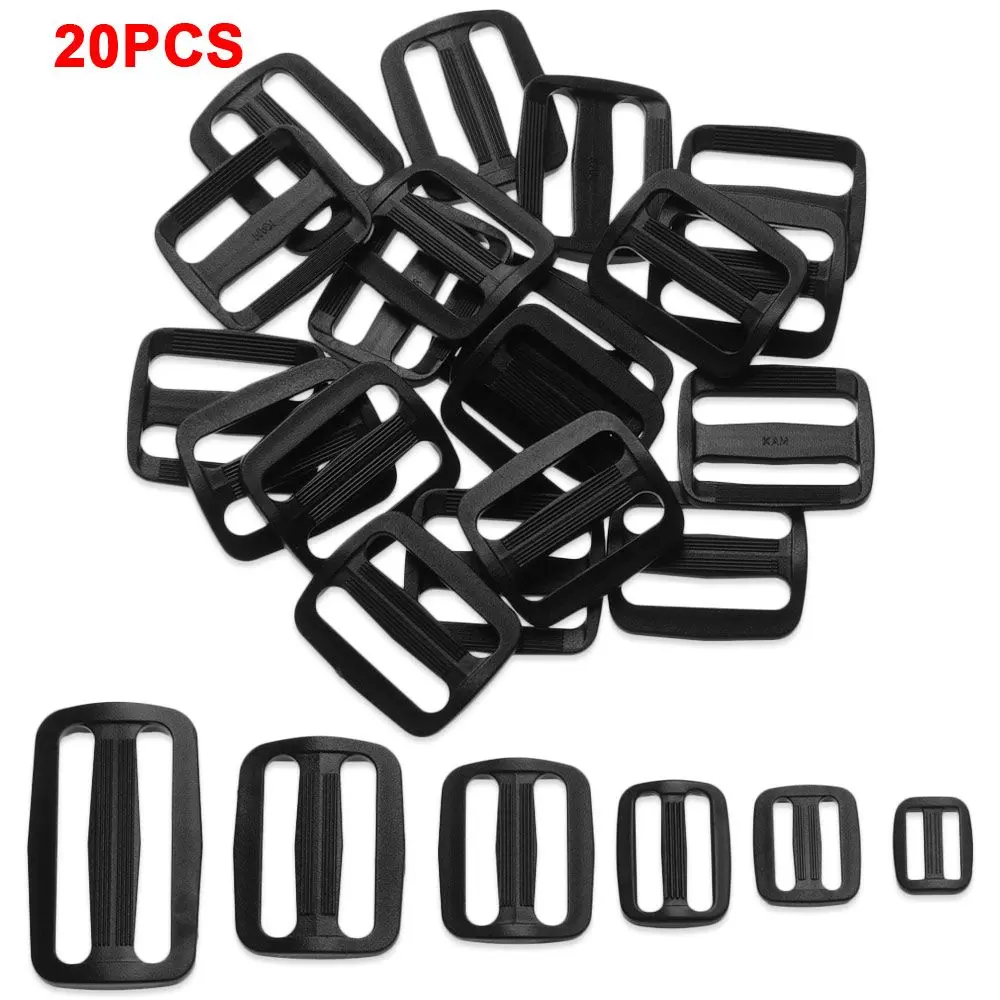 20pcs Wider Style Tri Glide Webbing Curve Backpack Straps Outdoor Adjustable Buckle Bags Accessories Adjust Buckles