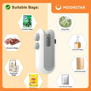 [MOON] Alat Segel Makanan 2 in 1 USB Rechargeable Mini Hemat Listrik Bahan ABS Tahan Lama Cocok Snack Buah Travel dan Kantor Bonus Kabel USB Garansi Resmi​
