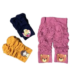 3 Pc celana kerut anak pakai sablon karakter celana anak usia 1-6 tahun Perempuan Fashion Abu Hitam