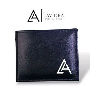 LAVIORA - Dompet Lipat Pria Original | Dompet Keren | Dompet Kekinian Hitam Kartu Kulit Uang Dompet Pendek Cowok