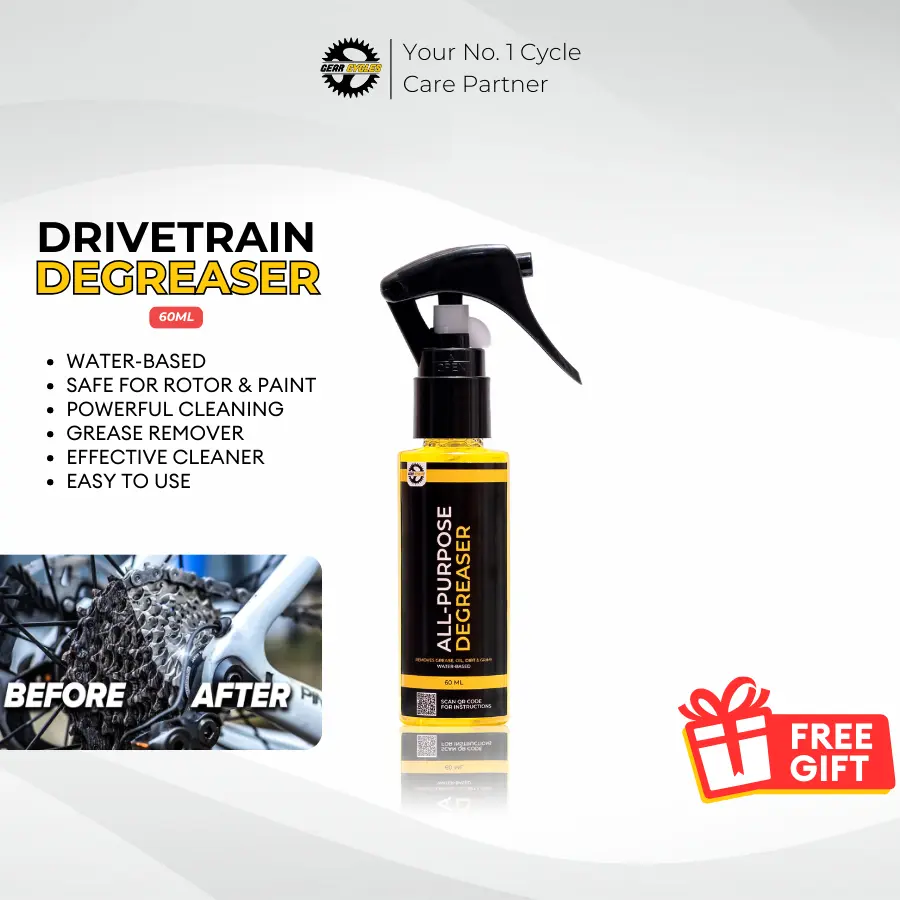 Gear Cycles Drivetrain Degreaser 60ml Chain Cassette Cogs Sprocket RD FD Cleaner Grease Remover Water Based Rotor Safe Powerful Cleaning Bike Bicycle MTB Road Bike Mountain