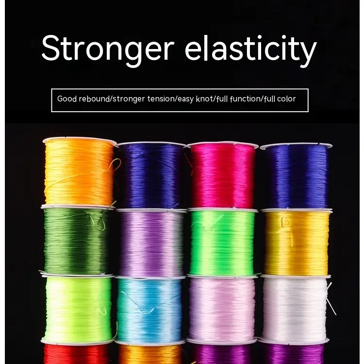 Large circle flat elastic wire  flat silk string bead wire loosening tight ropes DIY bracelet Piercing rope high elastic lines of spandneids Cotton Fabric Cartoon Character Plain Striped Polka Dot