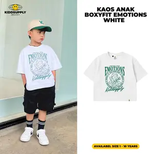 KIDDSupply Tshirt Anak BoxyFit Emotions White I Tshirt Boxyfit Kids I Kaos Boxy Anak I KD-TS-BX009