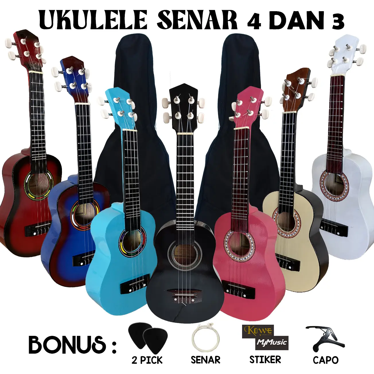Ukulele Akustik Senar 4 Murah Packing Kardus Tebal