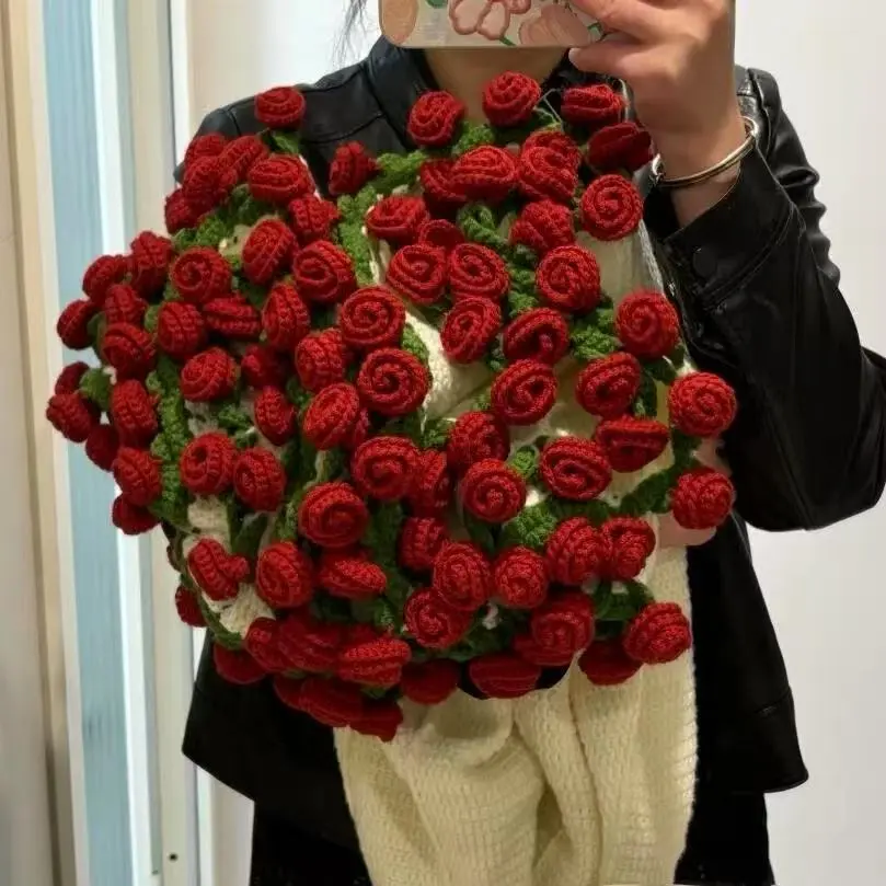 Beginner-Friendly with Step-by-Step Tutorial/Flower  Bouquet Blanket  Handcrafted Yarn DIY Bouquet Blanket Material Pack Crochet Lily Rose Blanket Flower Bouquet C reative Present  blanket blanket  crochet  bouquet