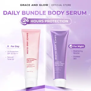 Grace and Glow Day&Night Body Serum | White-B3 Bright Gel Serum Malam + Brightening Sun Serum SPF 30 PA+++ Siang | Melembapkan, Melindungi, dan Bikin Kulit Cerah&Terawat Sepanjang Hari Arbutin Niacinamide day cream night cream Tangan Tubuh