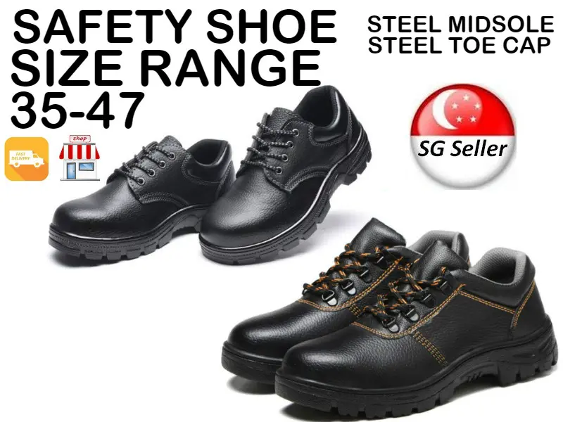 Safety Shoe 212 216 Size 35 - 47 Black Steel Toe Midsole Lace Rubber SG Retailer Indoor Outdoor Store Delivery Sites Light Weight