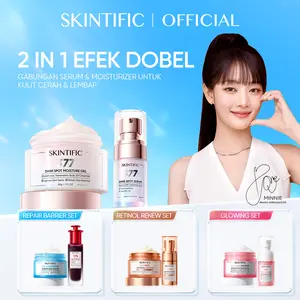 SKINTIFIC - 2pcs Skincare Set | 2IN1 Serum Moisturizer Glowing Brightening Vitamin C PDRN Anti-Aging Glass Skin 377 Dark Spot Barrier Soothing Gel Acne Treatment Acne Calming Retinol Peeling 5X Ceramide Niacinamide Oil-control Sensitive Kulit Berminyak