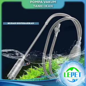 LEPET Alat pembersih pompa penyedot vakum tangki ikan bersih akuarium 1.5m/1.7m/2.6m yang mudah dioperasikan