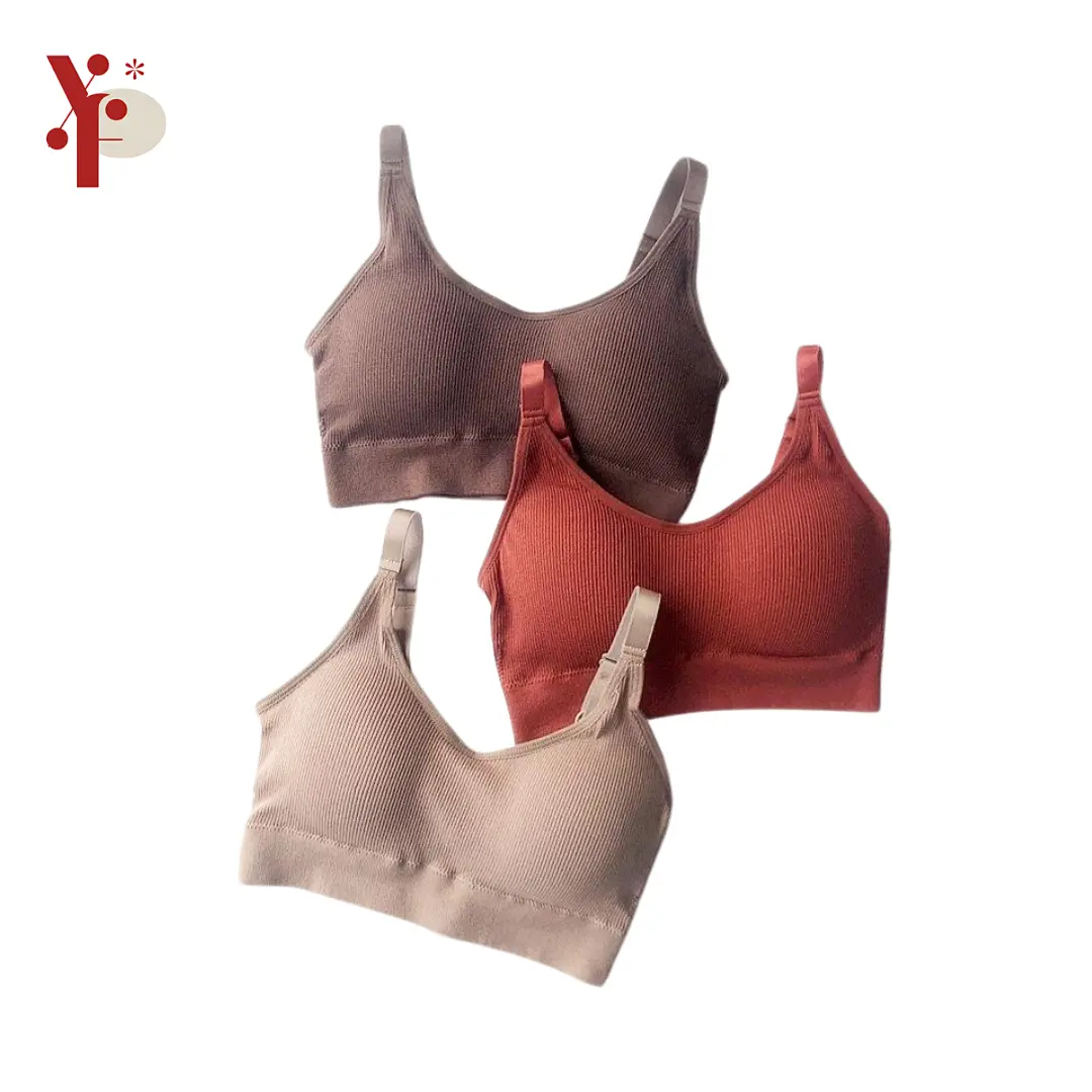 Yoona BR288 Bra Sport Olahraga Yoga Gym Lari Tanpa Kawat Busa Nyaman Style Kekinian Pure Cotton Yellow Sports Bras