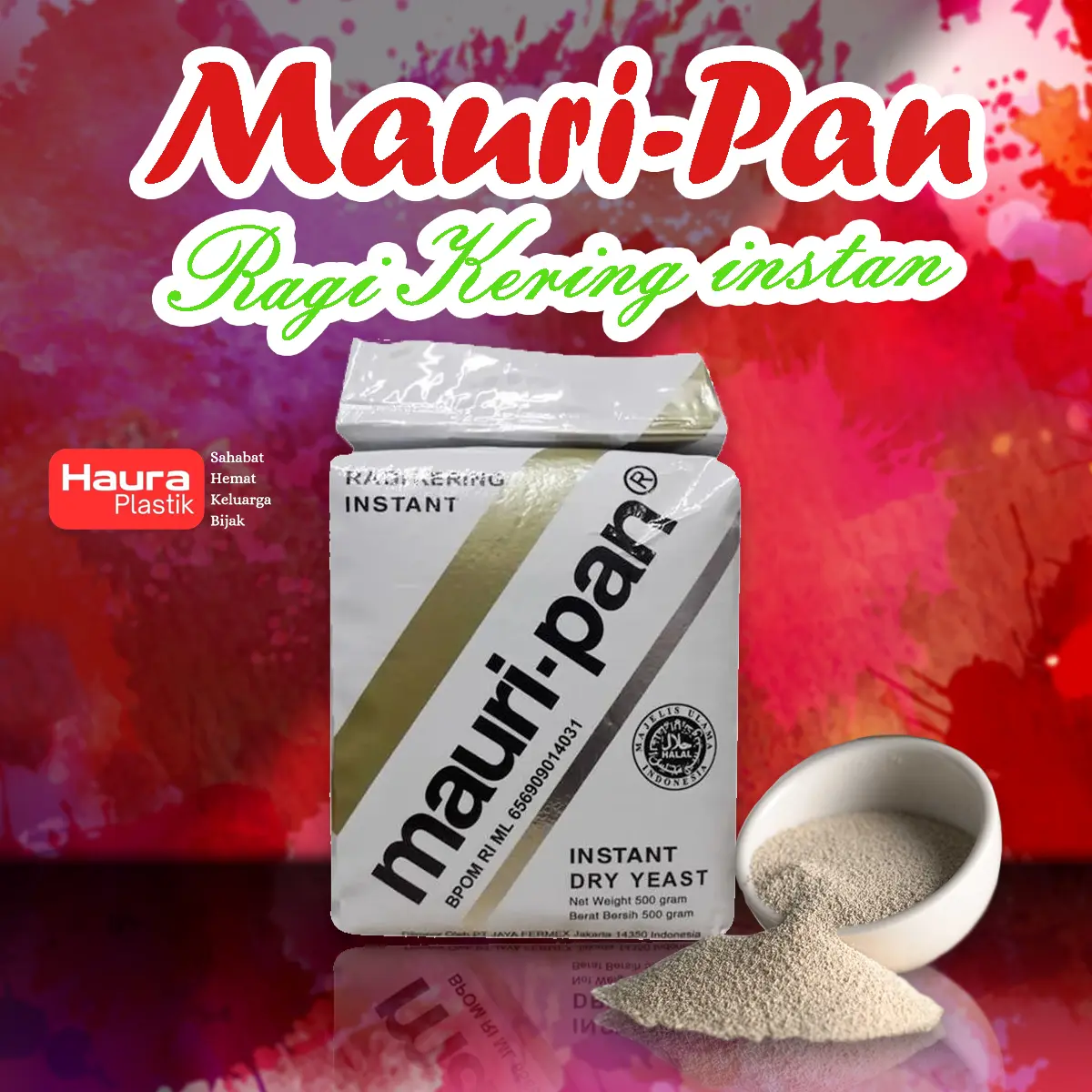 mauripan dry yeast/ragi instans 500 gram untuk mengembangkan roti dan kue secara sempurna pengembang  donat ragi  instan Baking Powder pengembang kue