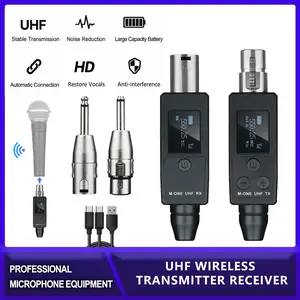 Penerima pemancar mikrofon nirkabel dicolokkan ke sistem nirkabel mikrofon XLR, cocok untuk mikrofon kondensor, mikrofon kumparan bergerak, mixer audio, speaker amplifikasi gitar