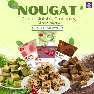 COD (Halal) Buah Nougat Crisp ukuran besar/28pcs Nougat Crisp/Stawberry/Matcha/Coklat/Cranberry/camilan/promo murah/buah kering/biskuit/camilan renyah dan lembut/snack premium halal/hadiah
