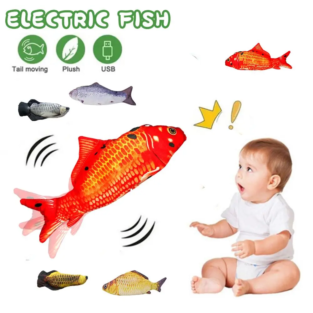 Children's Baby Electric Fish Toy Can Sing And Jump Simulation Plush Electric Fish Toy For Sleeping Baby Puzzle Early Education