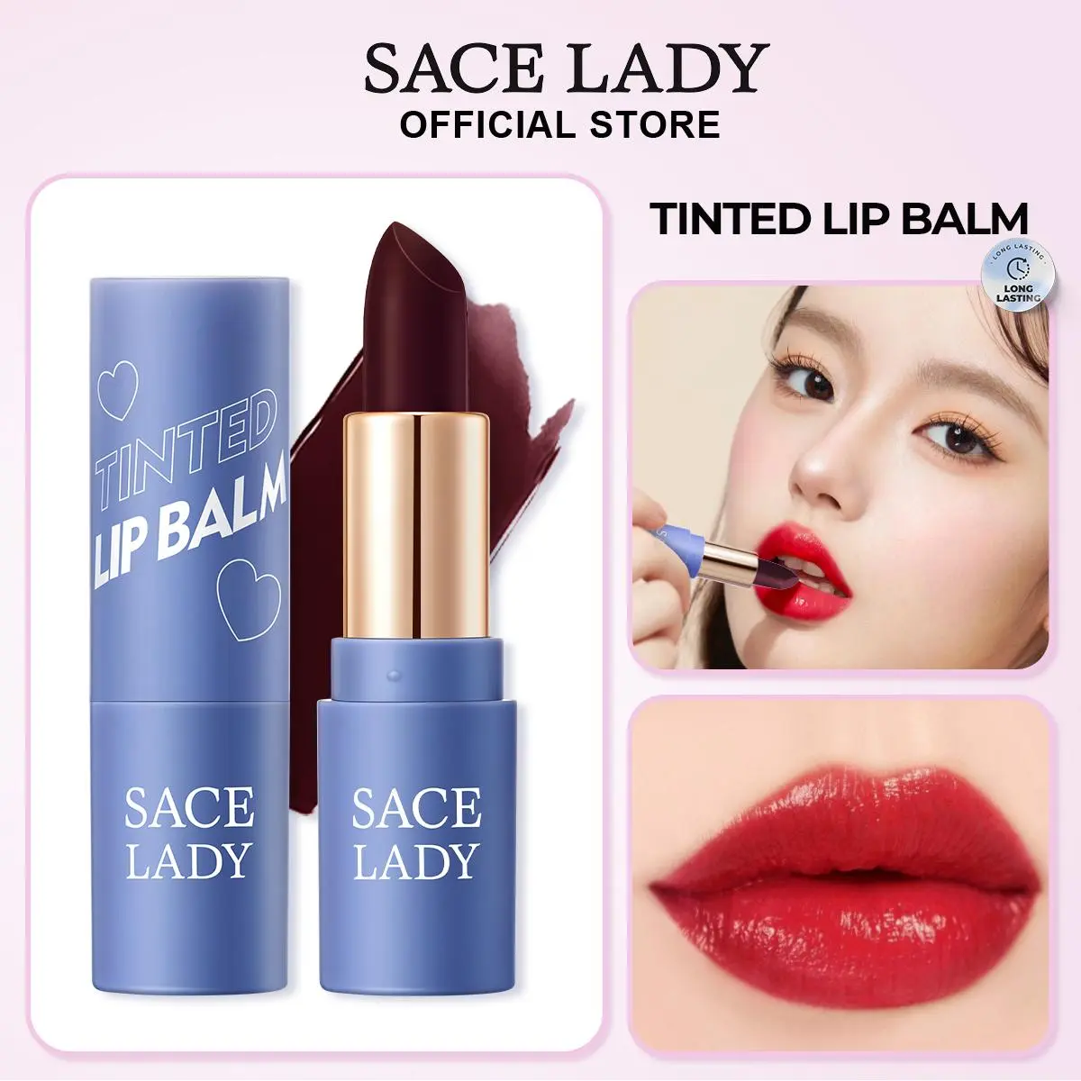 [COD] Son Môi SACE LADY Đổi Màu Chống Dính Lâu Trôi Không Thấm Nước 3.3g