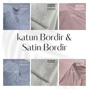 0,5 Meter Bahan Kain Katun & Satin Bordir Premium Embroideri