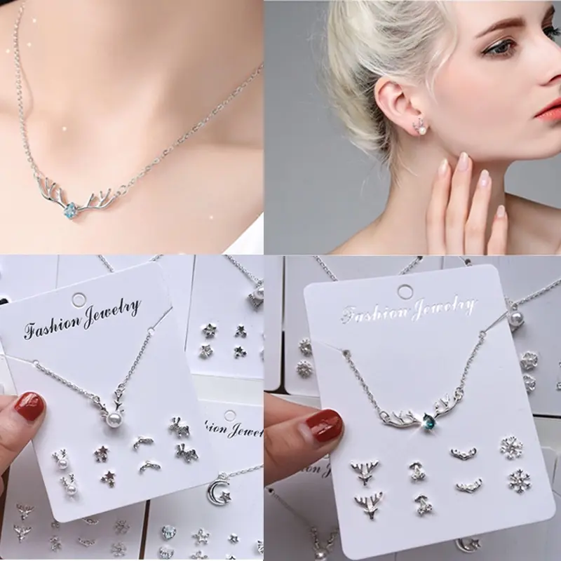 FA05 kalung wanita kekinian 1 set cantik anting jewellery