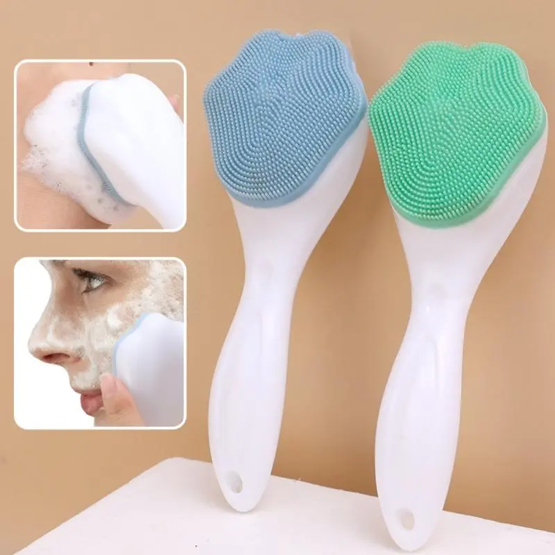 Bàn Chải Sữa Rửa Mặt Silicon Hình Móng Vuốt Mèo, Dầu Gội Đầu Mặt Mềm, Bàn Chải Rửa Mát Xa Tạo Bọt, Loại Bỏ Mụn Đầu Đen, Dụng Cụ Chăm Sóc Da Cầm Tay
