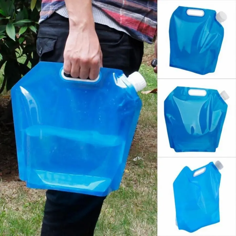 2pcs Kantong Air 5 Liter 10 Liter Kantong Lipat Tempat Air Camping Adventure Water Bag Jerigen Lipat Portable