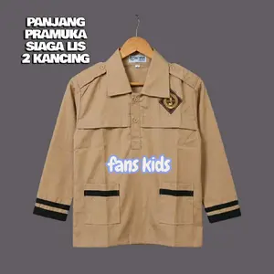 Seragam Pramuka Siaga SD Kemeja Coklat Lengan Panjang Lis. Saku 2. 2 Kancing. Bahan Katun Oxford Ukuran 7-16  Fashion baju Pramuka. fans kids.