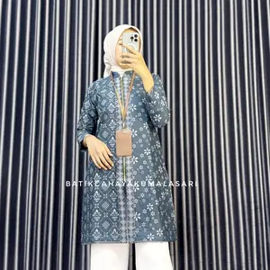 Tunik Batik Wanita Lapis Trikot Motif ROMECCA - Baju Muslimah Wanita Bahan Katun Prima