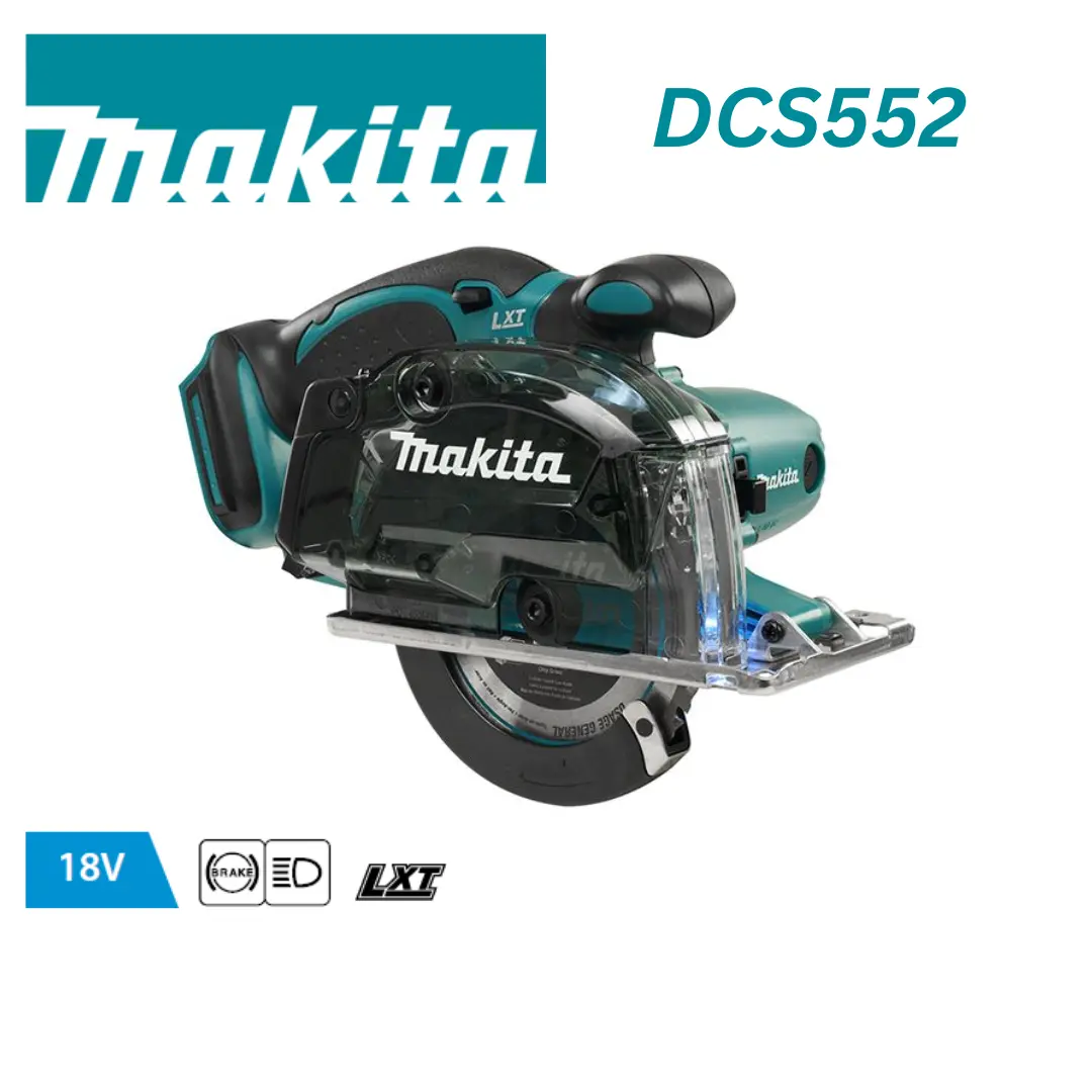 Makita DCS552 18V LXT Cordless Metal Cutter 136mm (5-3/8”), Self-Dust Collection Box for Less Dust Leakage
