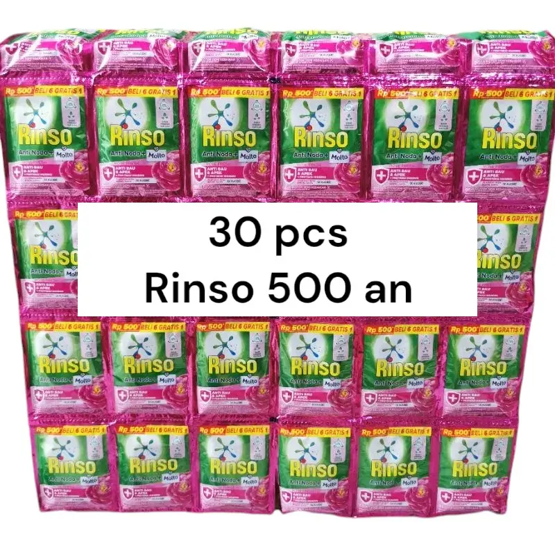 PAKET 30 saset 500an RINSO CAIR  /  30 SHACET  RINSO CAIR 500an