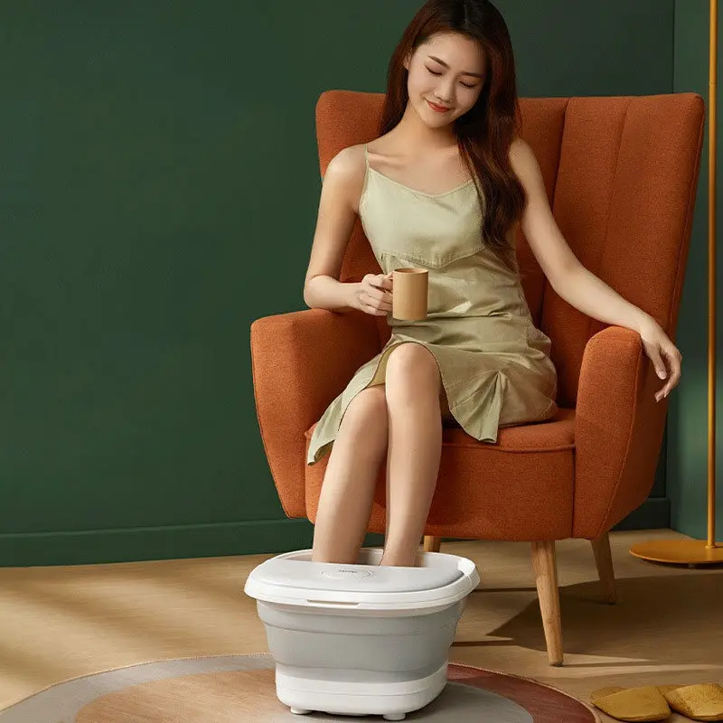 2024 NEW Foldable Foot Bath Bucket with Automatic Heating and Three Stage Massage - Star