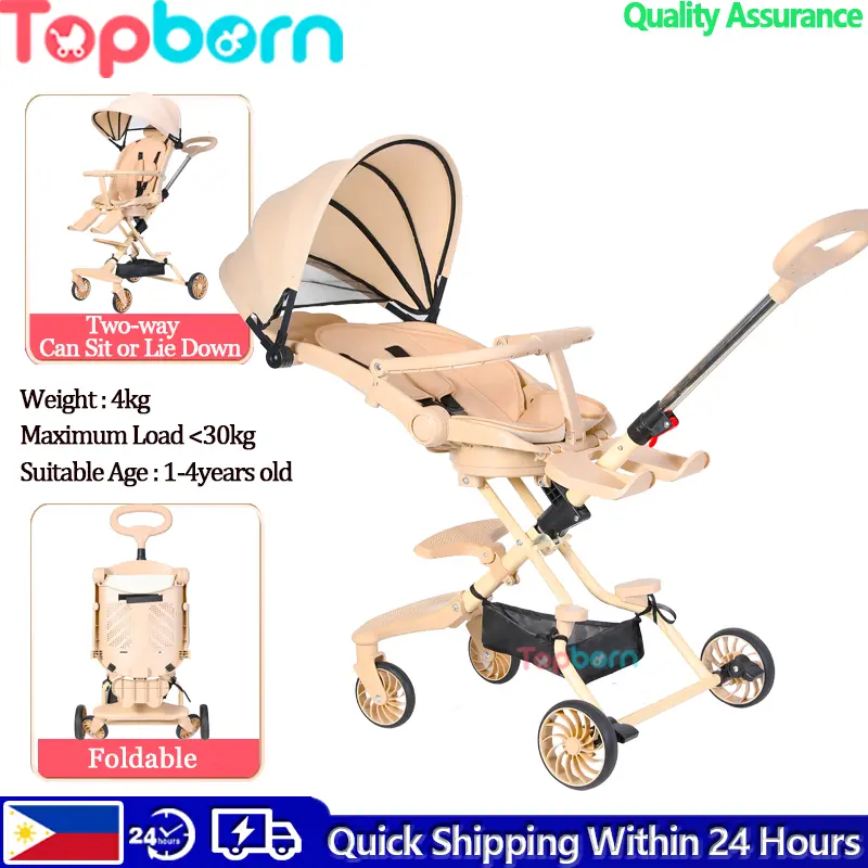 Topborn Stroller for Baby Adjustable for Sitting or Reclining Foldable ...