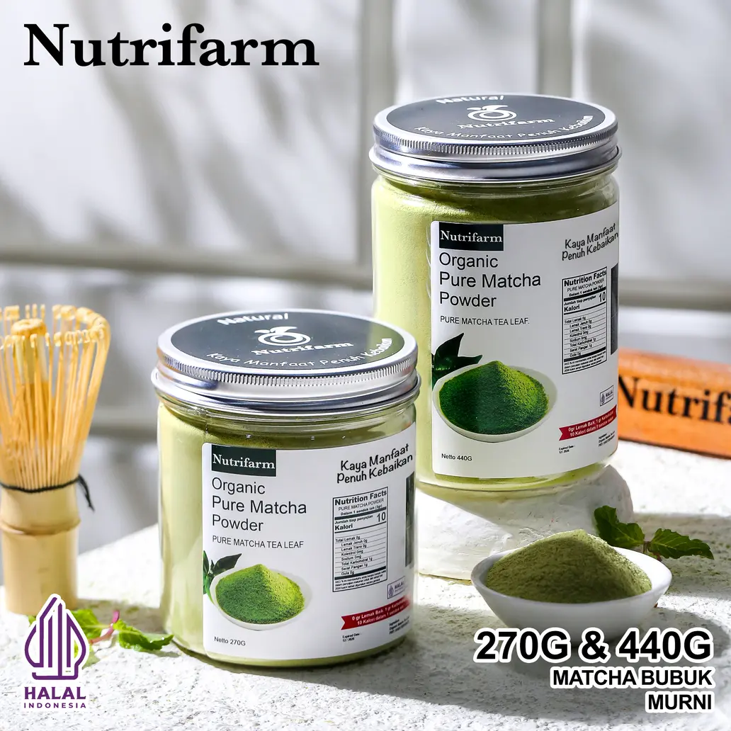 NUTRIFARM PURE MATCHA POWDER 270G MATCHA BUBUK ORGANIK