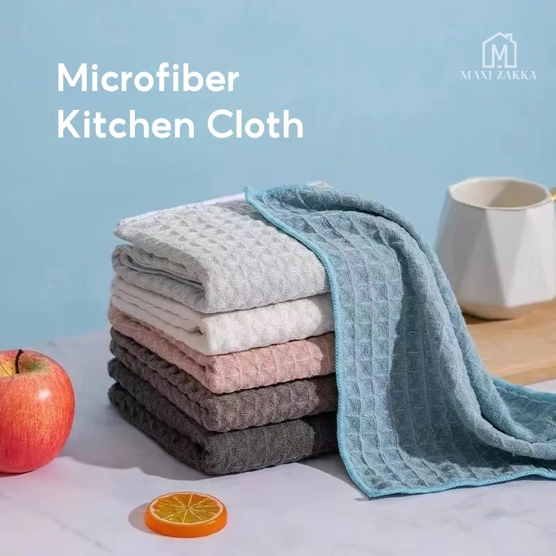 Ready Stock  $0.69/pc Microfiber Multi-purpose Cleaning Cloth Kitchen Household Hand Coffee Tea Towel Dish Table Hanging Rag