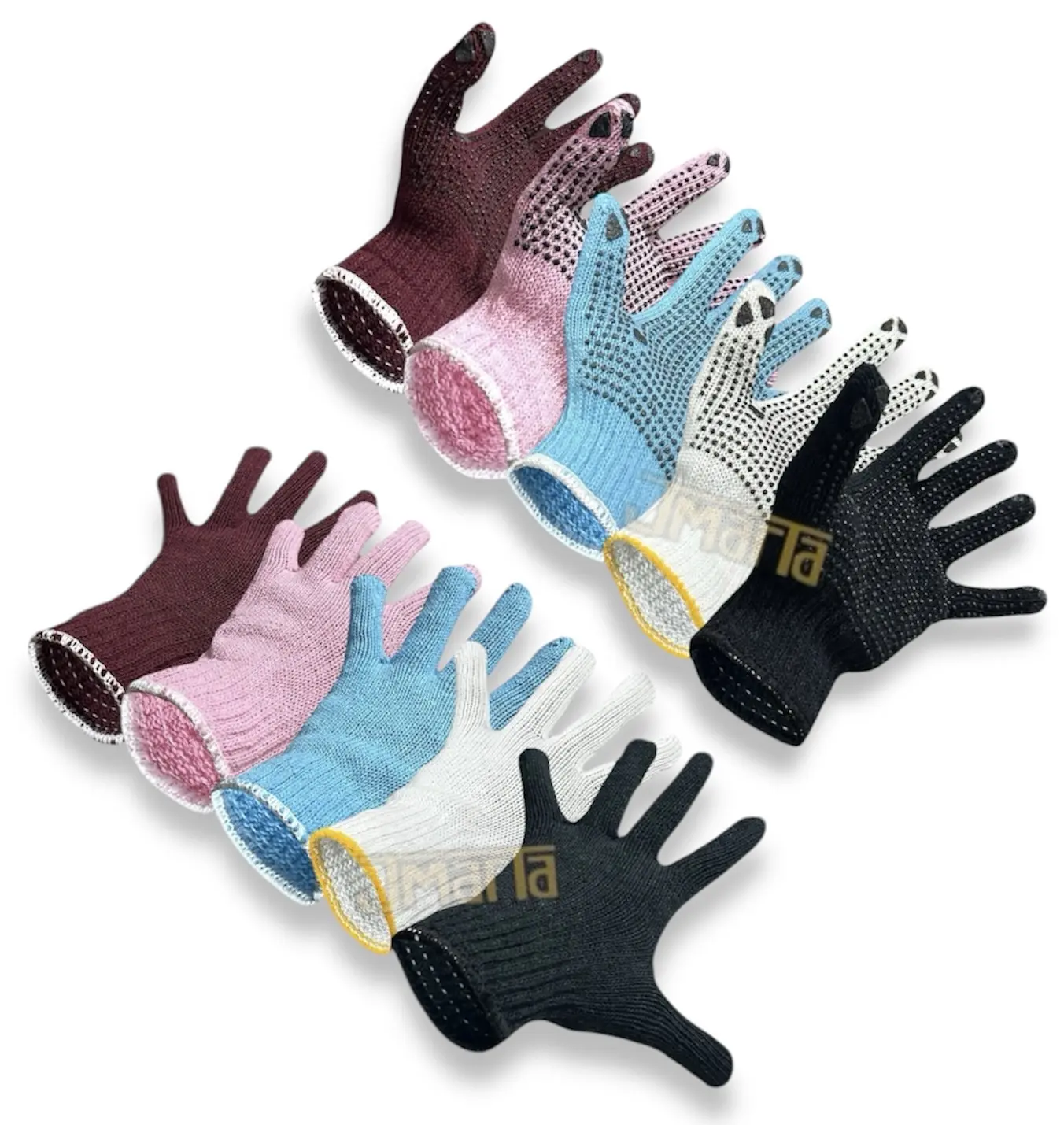 3 Pasang Sarung Tangan Rajut Dewasa Motif Bintik Anti Slip - Gloves