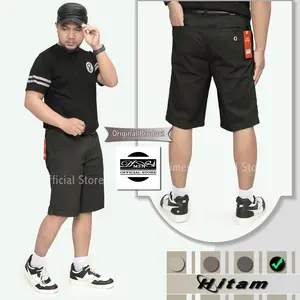 JACK WILSON || CELANA PENDEK KATUN CANVAS║CELANA STANDAR CASUAL SANTAI || CELANA DISTRO PRIA WANITA BISA || KEREN NYAMAN DAN ADEM || HITAM  READY