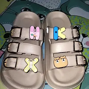 Sandal Selop Anak Perempuan Sendal Anak Cewek Anti Slip Aksesoris Huruf Hewan Bahan Karet EVA Rubber Size 24-35 H2510K-1 H2510T-1