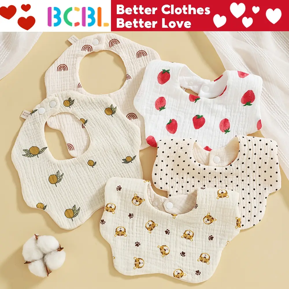 Baby Girl Bib Ins Cotton Bib Cotton Baby Saliva Towel 360 Degree Baby Bib Infant Saliva Pocket