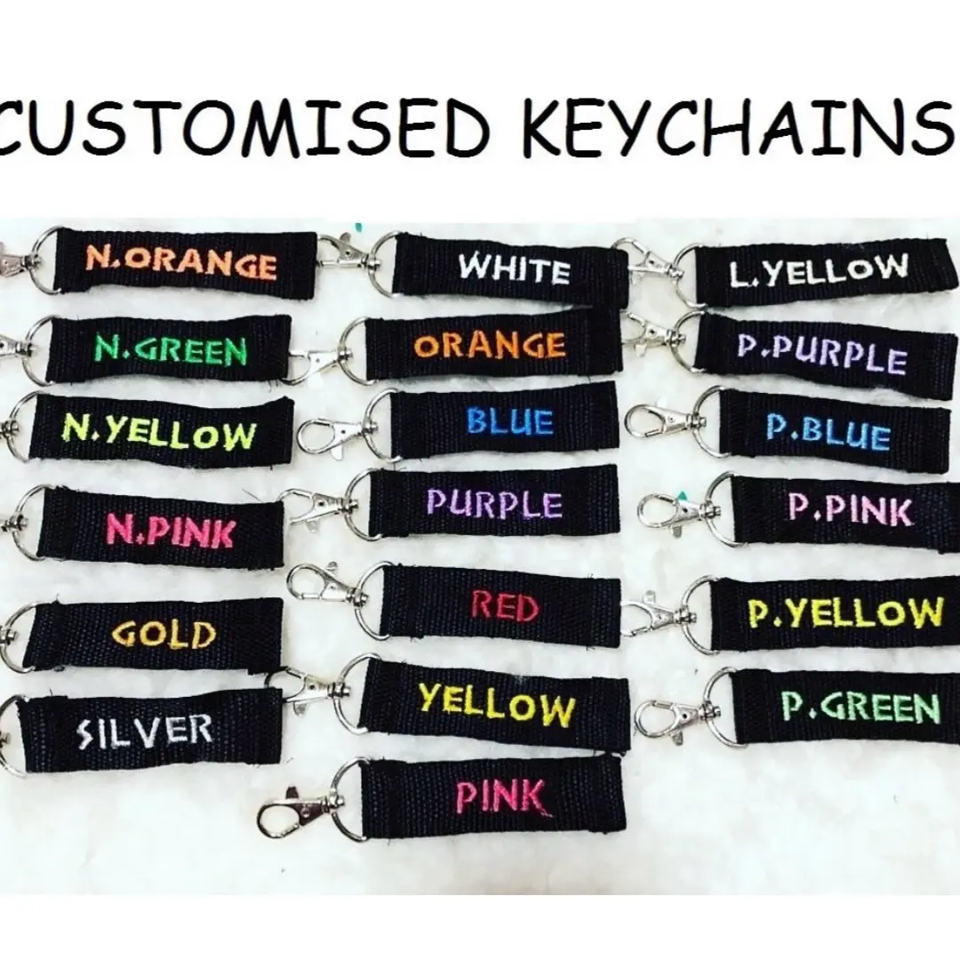 Customise personalise keychain bag tag nylon tag names numbers