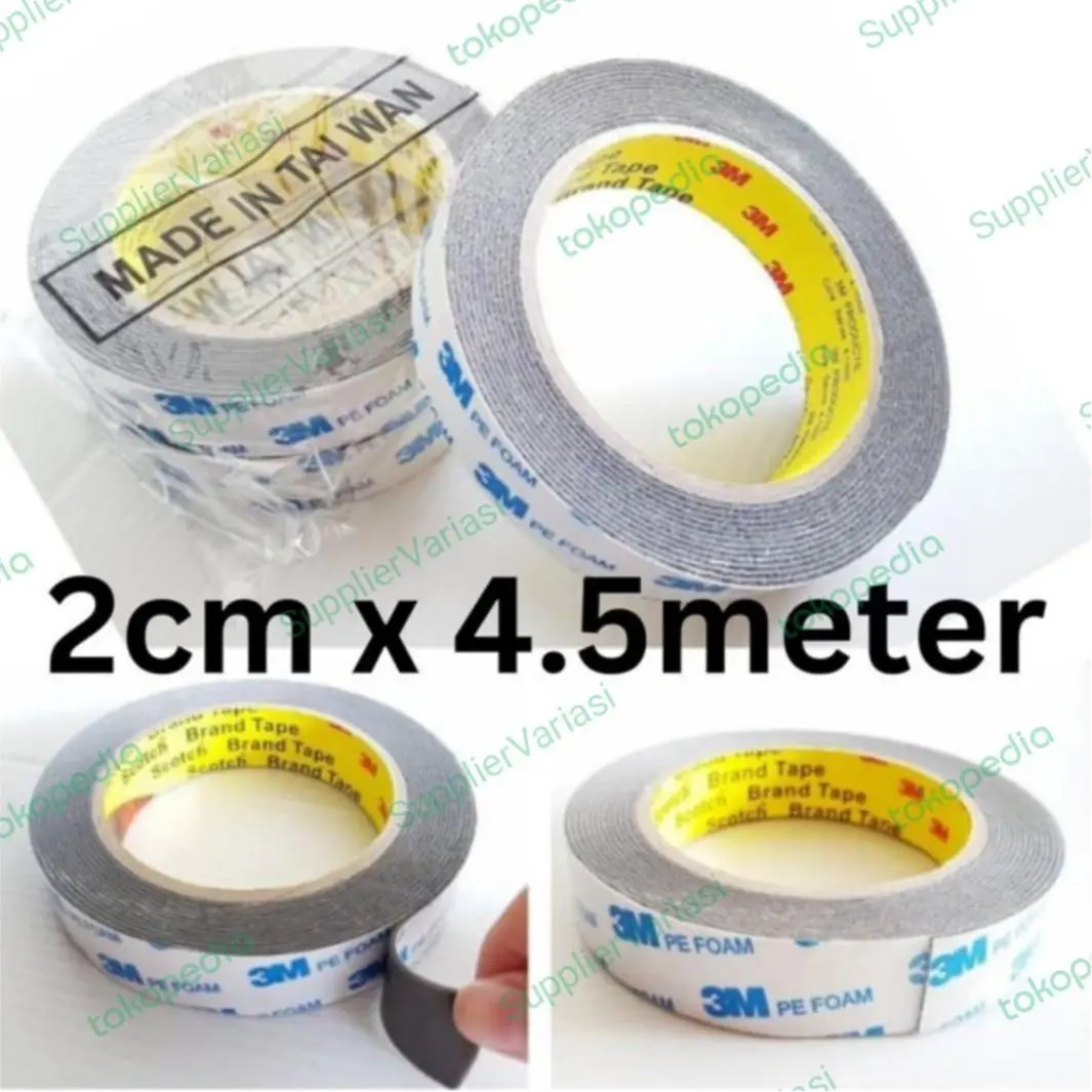 DOUBLE TAPE LEM BOLAK BALIK 3M PUTIH/FOAM TAPE ISOLASI BUSA 20MMx4,5M