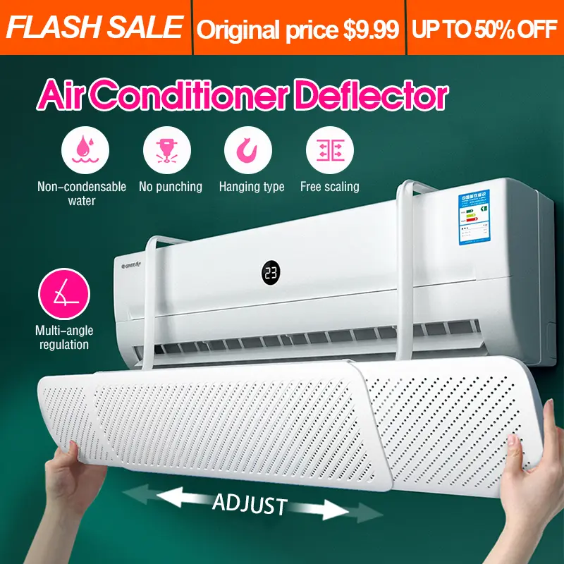 【SG Ready Stock】Retractable Air Conditioner Wind Shield Aircon Wind Deflector AC Windshield