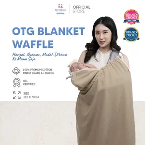 Bumbee Collection - Selimut Bayi On The Go Blanket Waffle Texture FREE Ziplock READY STOCK
