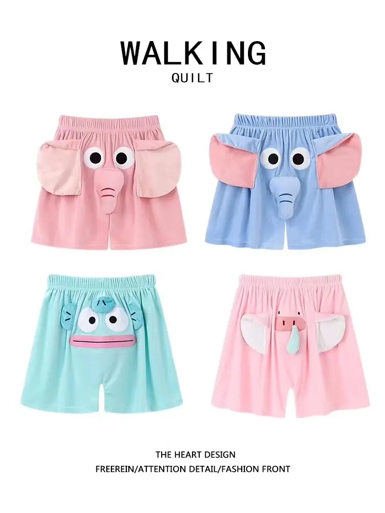 Quần Đùi Hình Con Voi, Thiết Kế Dễ Thương, Voi Và Heo, Thích Hợp Cho Mùa Hè, Đồ Ngủ, Thích Hợp Cho Các Cặp Đôi, Nữ Sinh Và Ký Túc Xá, Mặc Nhà